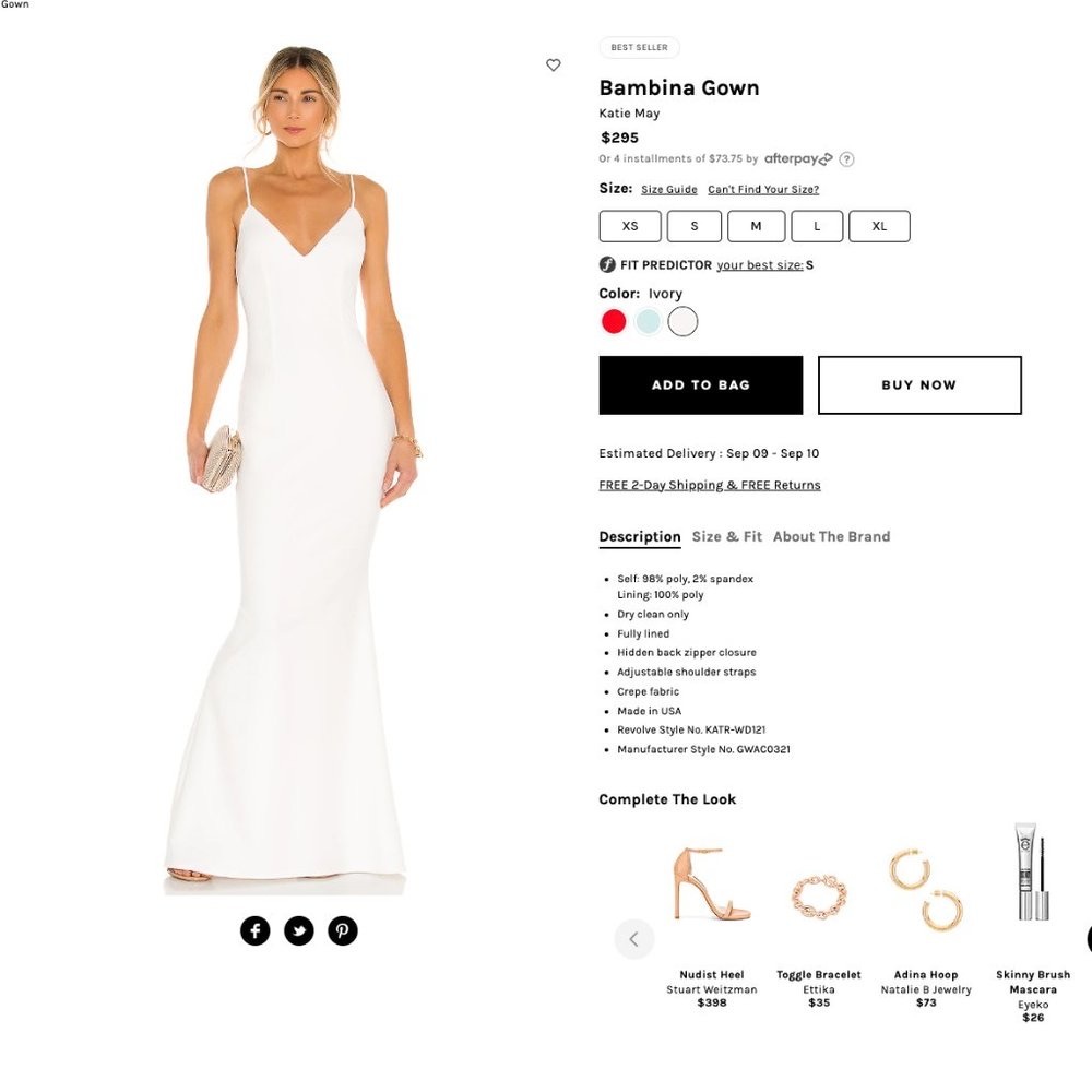 Bambina Gown Katie May (REVOLVE) NWT